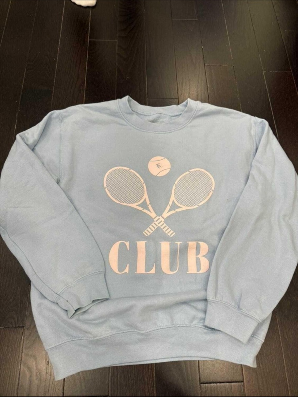 Light Blue 'CLUB' Tennis Graphic Sweatshirt